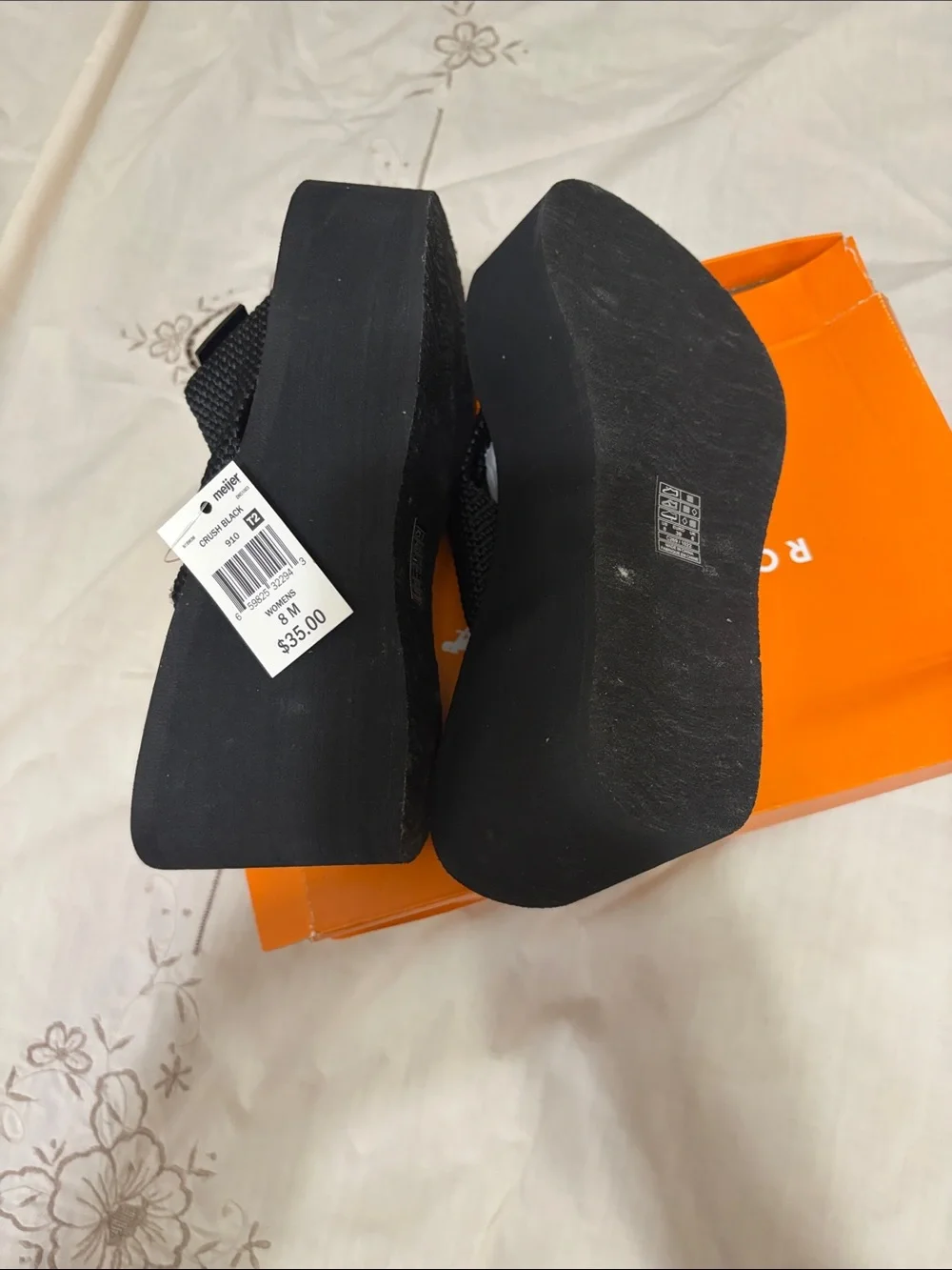 Rocket Dog Black Mesh Men's Flip-Flops Sz 8M